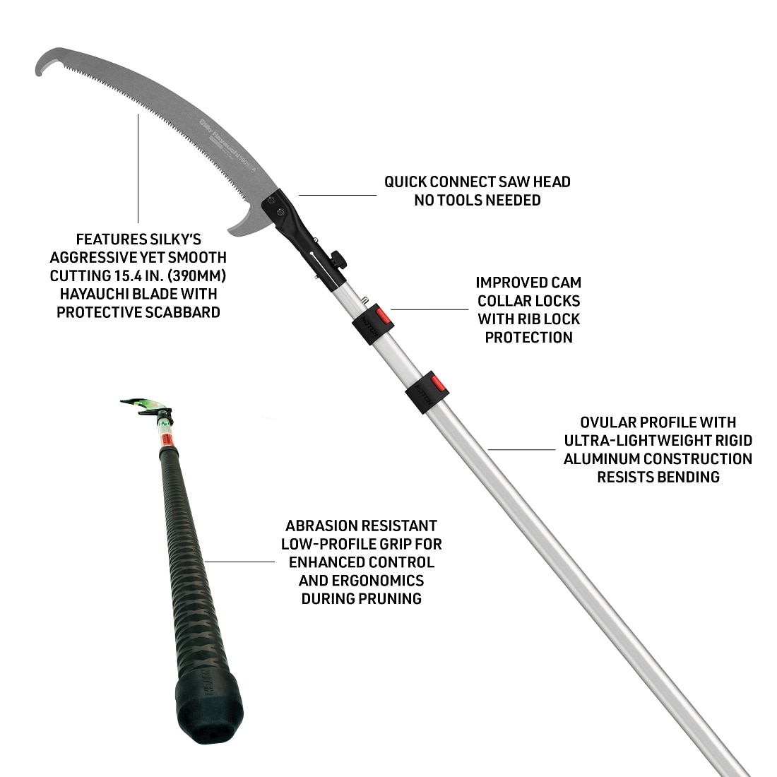 Notch Sentei 15.4 in. ChromePlated Hayauchi Steel Silky Blade with 16